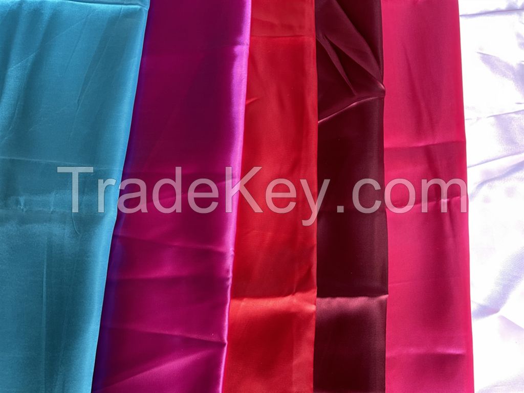 Dyed and White Polyester Satin Fabric good quality