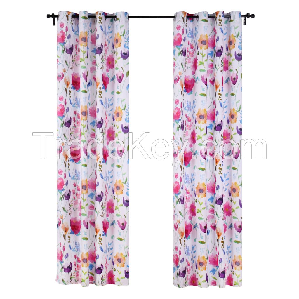 100% polyester microfiber printed cheap curtain