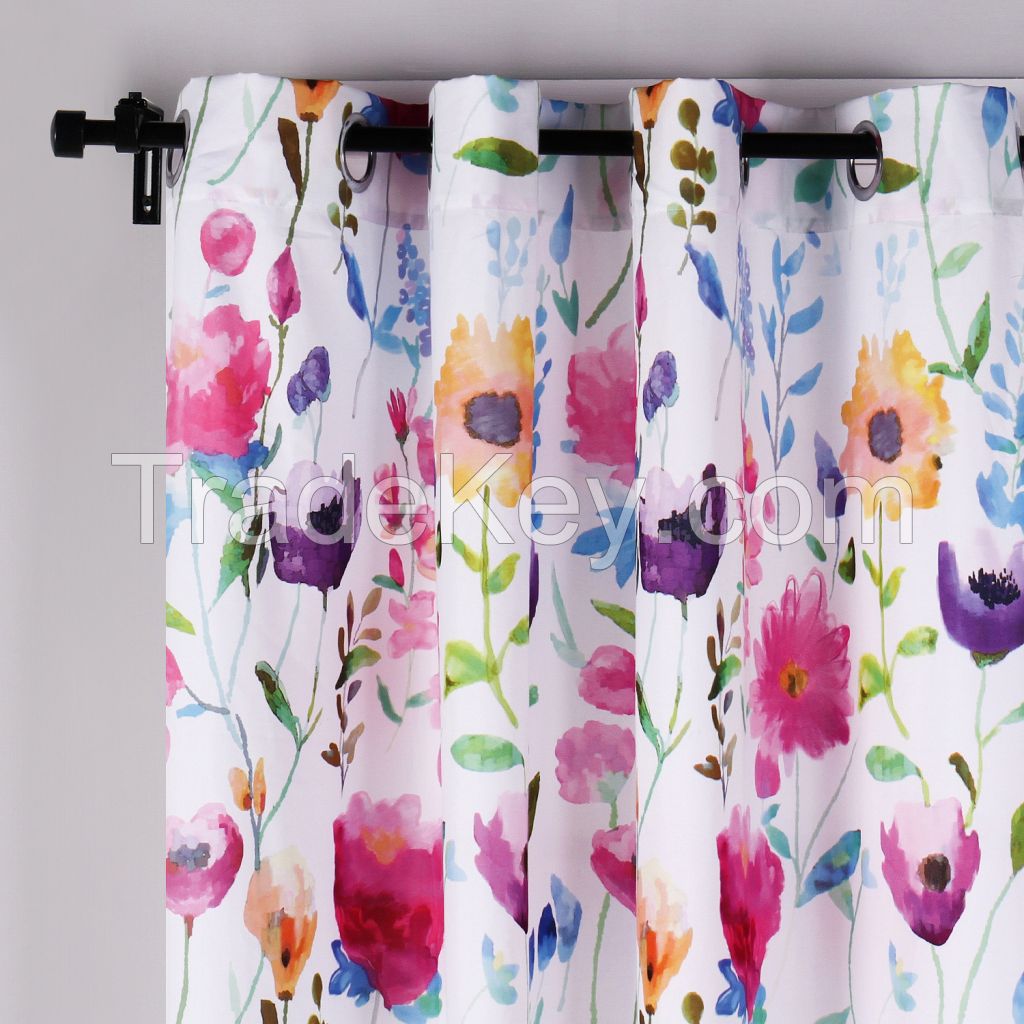 100% polyester microfiber printed cheap curtain