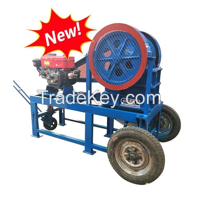 Low price small portable diesel engine jaw crusher for sale