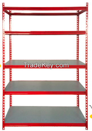 5 level red storage shelf
