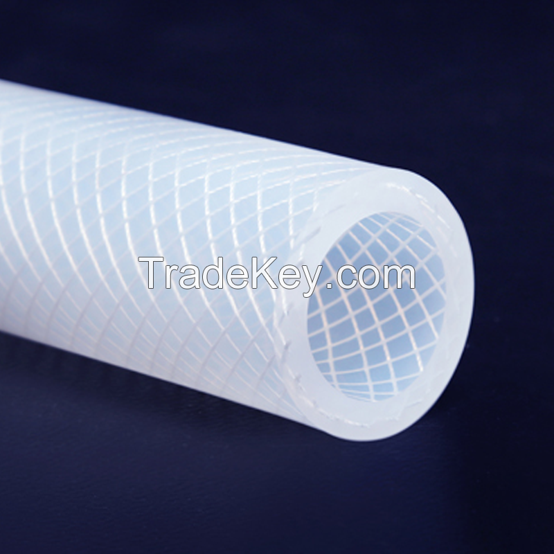 2022 New China Yozonetech Silicone Platinum Cured Braided Reinforced Hose Food grade OEM/ODM Insulating High-pressure Pipes Extruded Tubing Hose Manufacturer