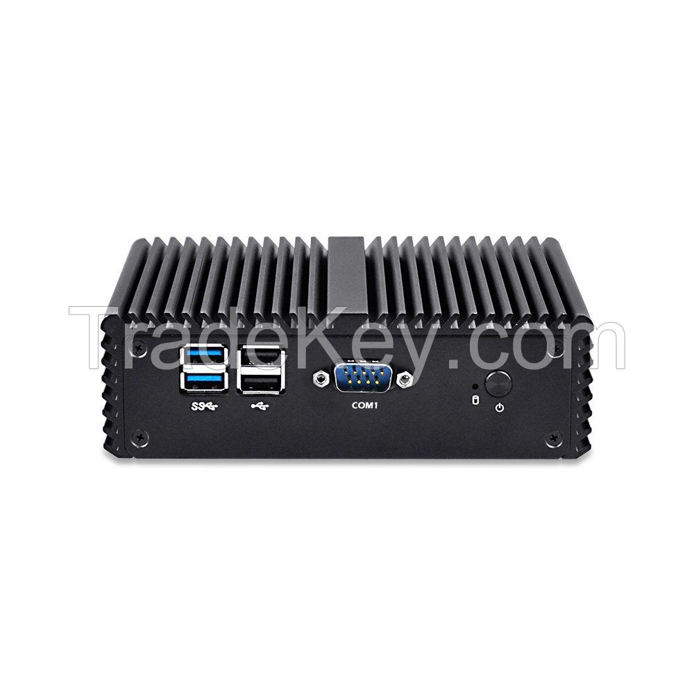 Kettop Fanless Mini PC Mi4005C4 Intel core i3 Processor Dual LAN 4 COM Ports Fanless Mini Industrial PC X86 SIM 3G/4G Support Windows/Linux