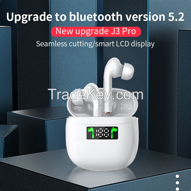 J3 pro True Wireless Stereo Earbuds,Bluetooth earphone, upgrade to bluetooth version 5.2