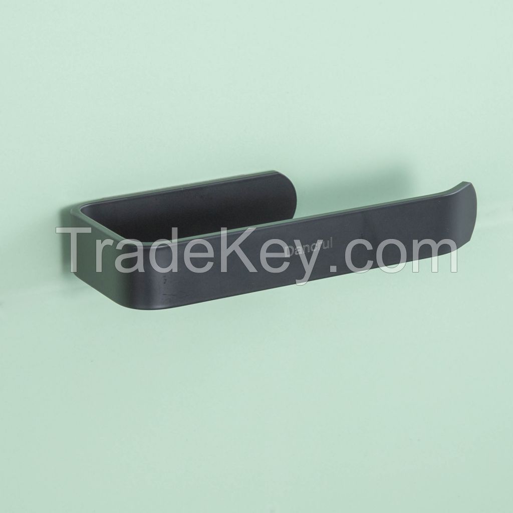 Dancrul D001B19 U-shaped Black Toilet Paper Holder, Self Adhesive Pape