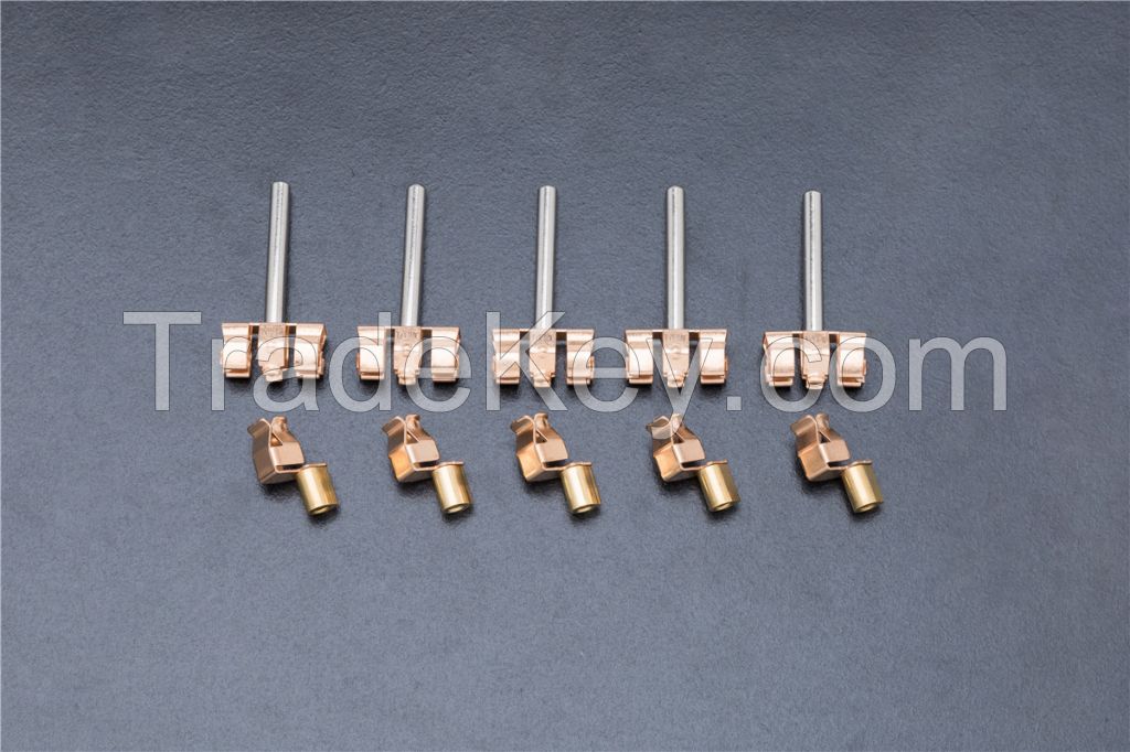 European socket spring contact, brass electrical terminal contact