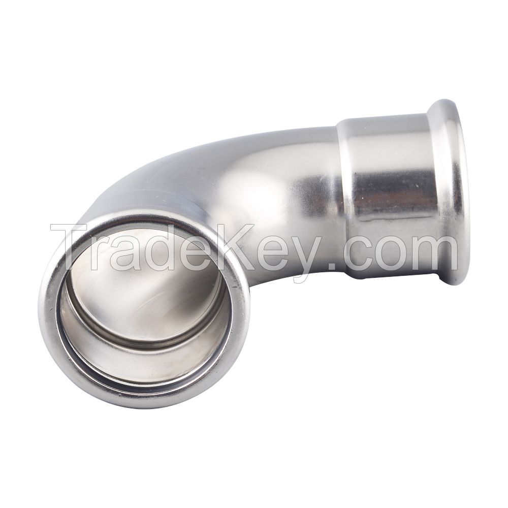 stainless steel press fitting 90 degree elbow