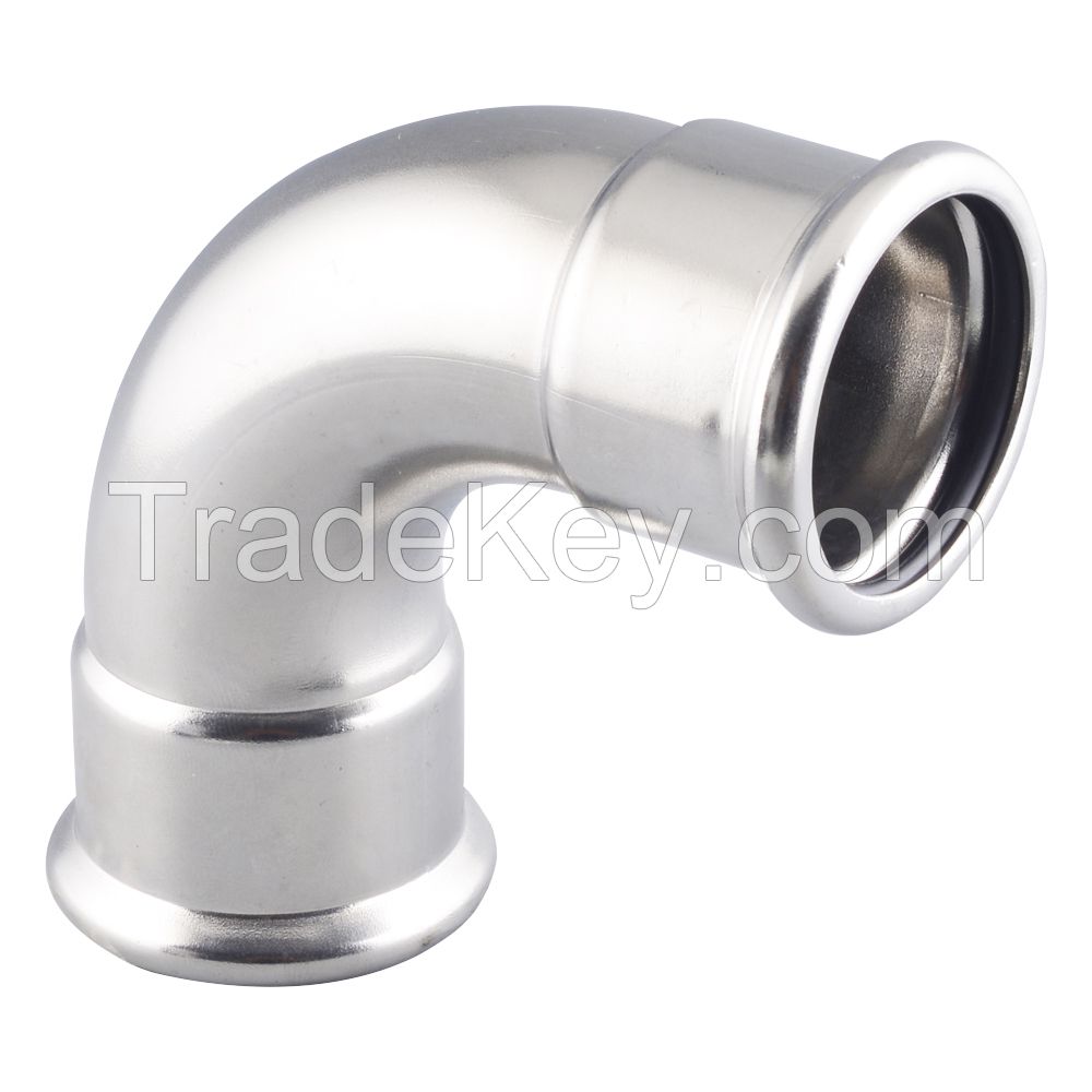 stainless steel press fitting 90 degree elbow