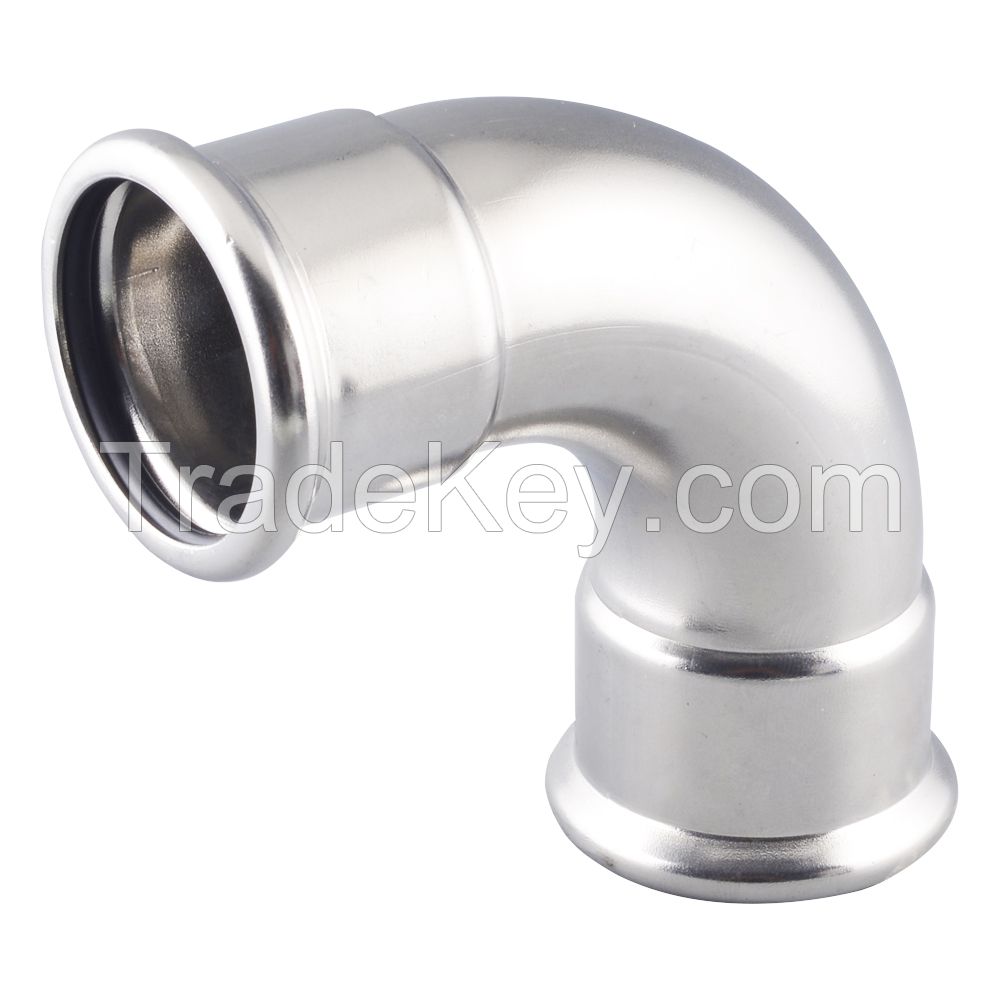 stainless steel press fitting 90 degree elbow