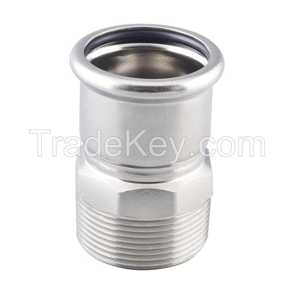 stainless steel press fitting adaptor with male thread