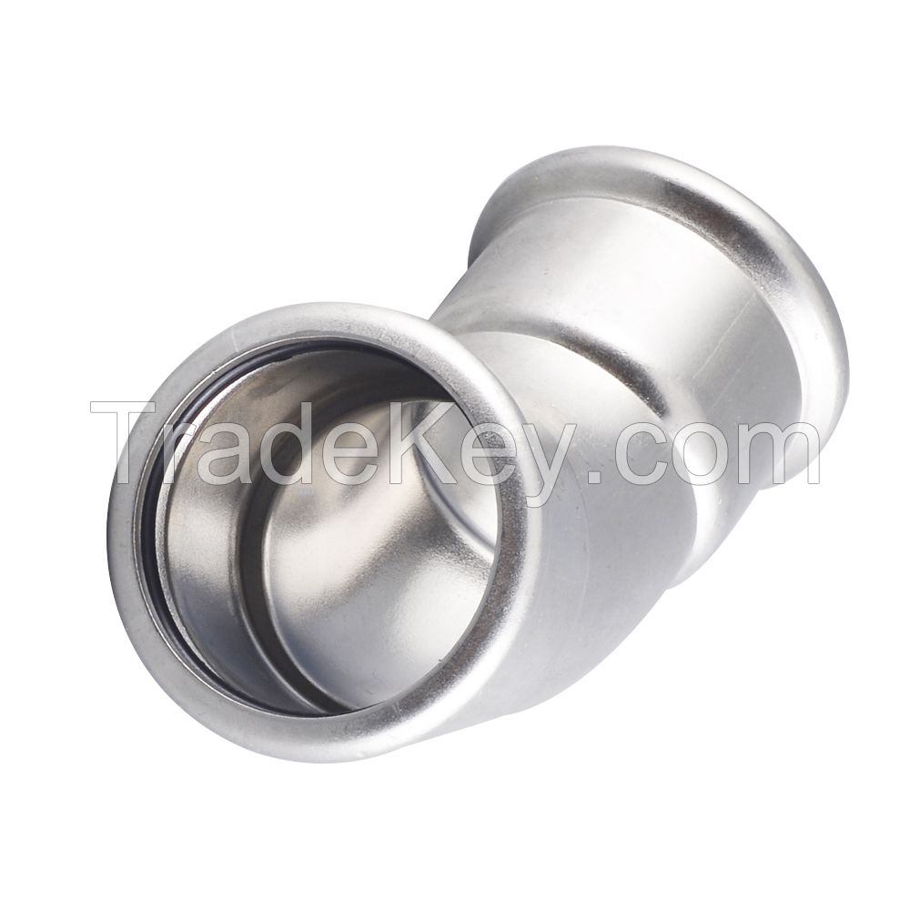 304/316 STAINLESS STEEL PRESS FITTING 45 DEGREE ELBOW