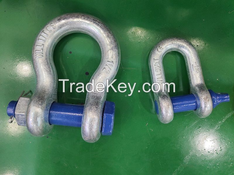 Lifting shackle bow type and D type lifting shackle