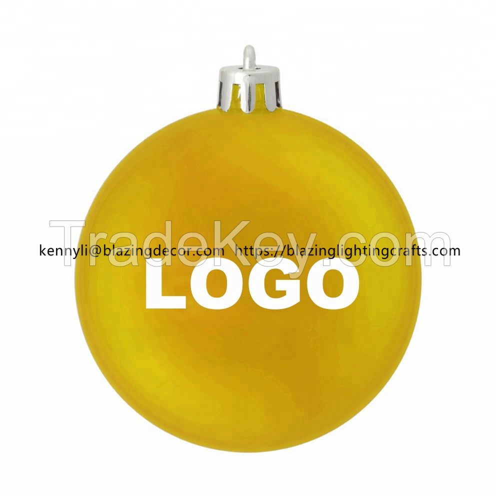 Promotional Good Quality Plastic and Glass Customized Christmas LOGO Ball