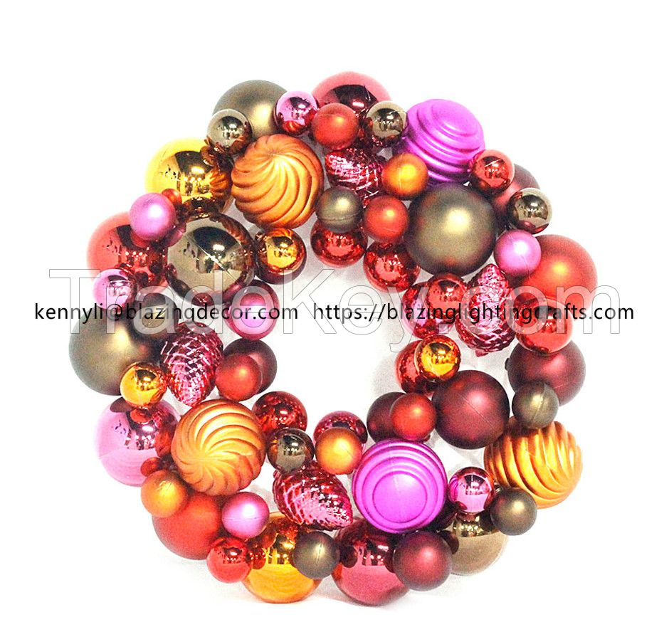 Hot Selling Exclusive Plastic Christmas Ball Ornament Wreath