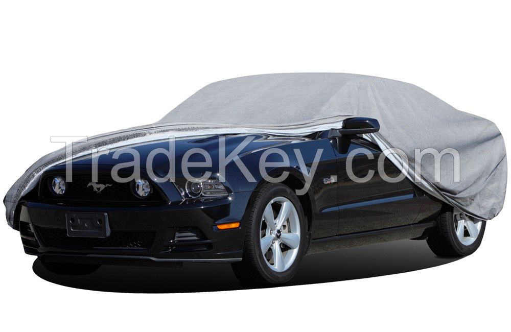 Durable 4 Layers Nonwoven Waterproof Car Cover Suit For Most Vehicles