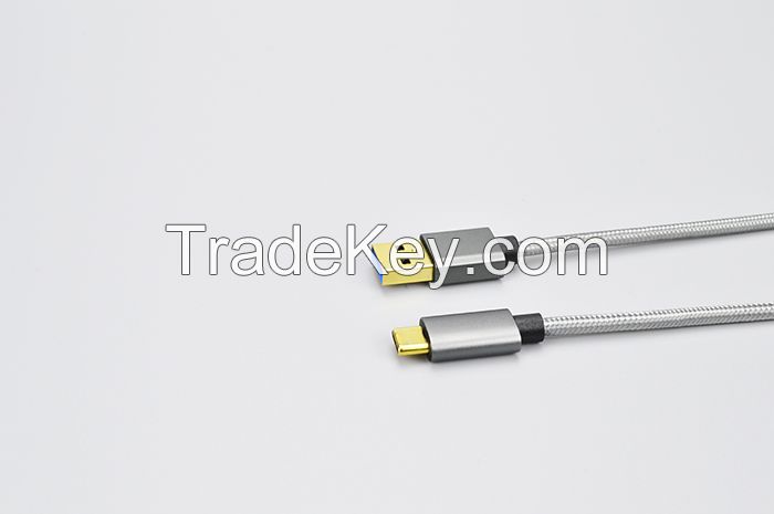 USB Type C to USB 3.0 Cable Silver Braid