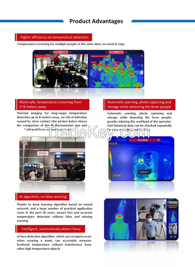 Human body temperature measurement system in large airport, railway station and hospital Infrared thermal imager