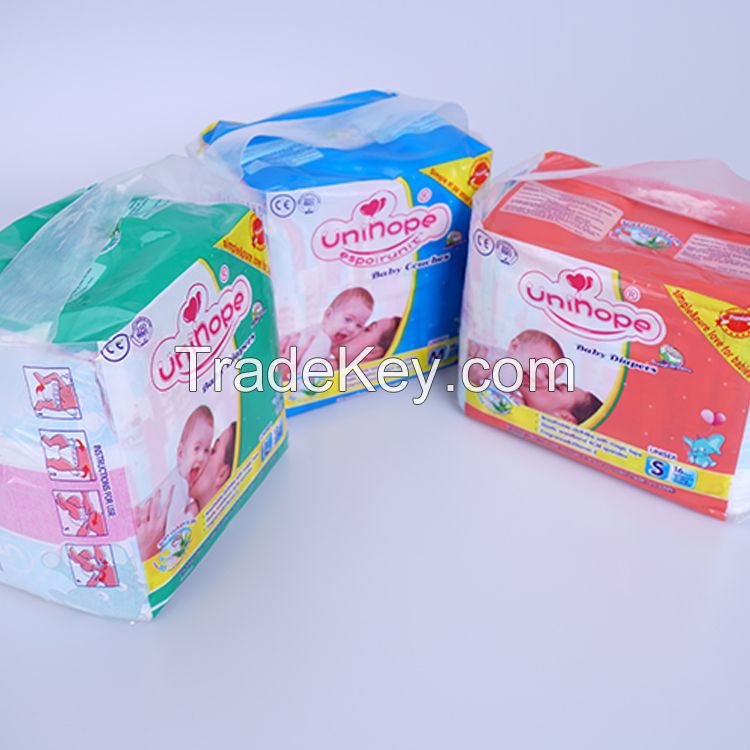 Unihope brand disposable baby diapers in stock