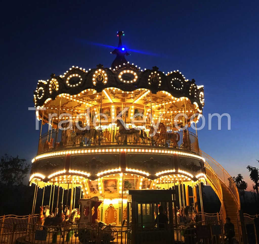 68 Seats Double Carousel Ride HFDC05-Hotfun Amusement Rides
