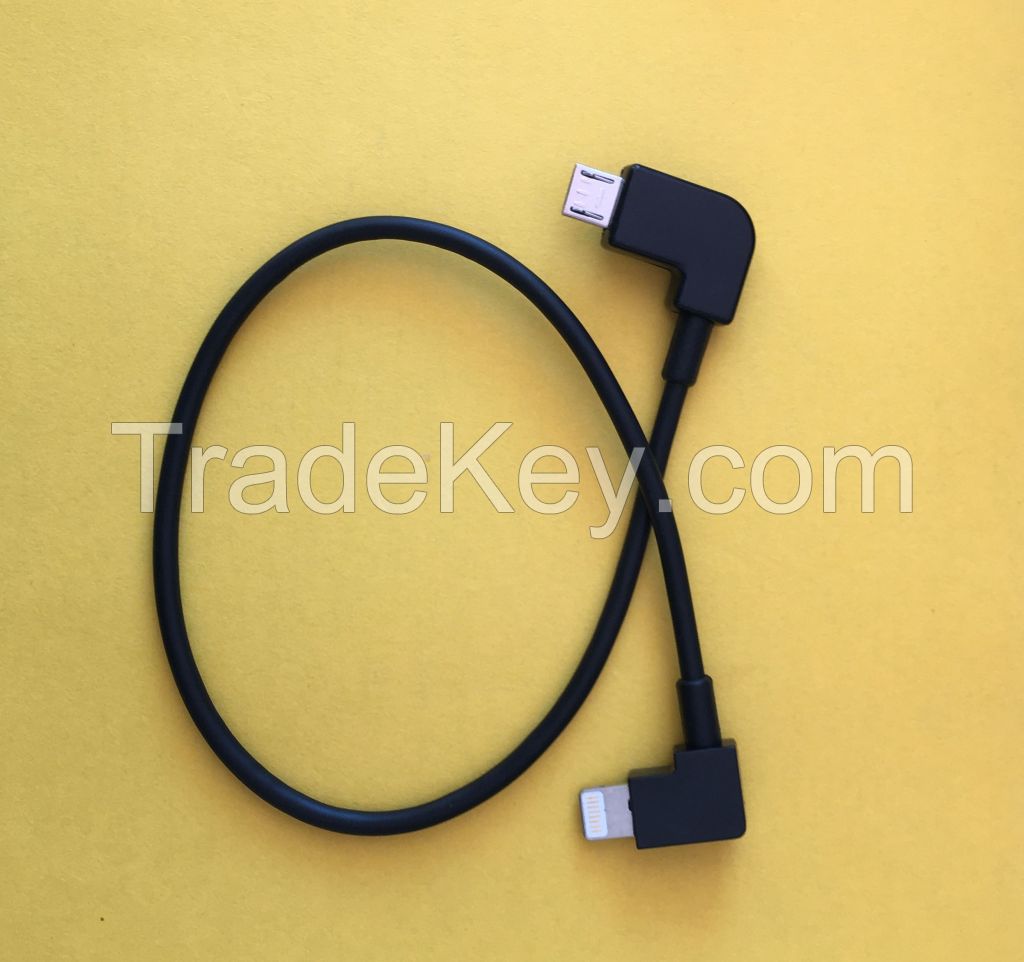Android to lightning data cable for phone and drone and computer charging or data transimission