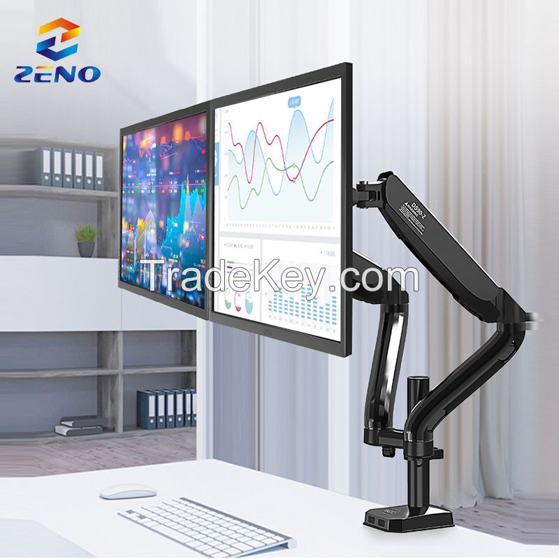 Ds90-2 Dual Monitor Arm Bracket Stand Riser Computer Desk Mount Double Arm For Monitor Computer Arm 2 Monitors 