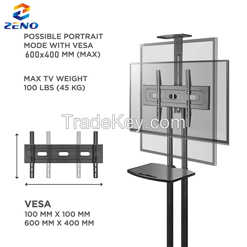 KLC-151 porta tv furniture for tv screen rolling tv stand fit 32 65 inches, mobile TV cart