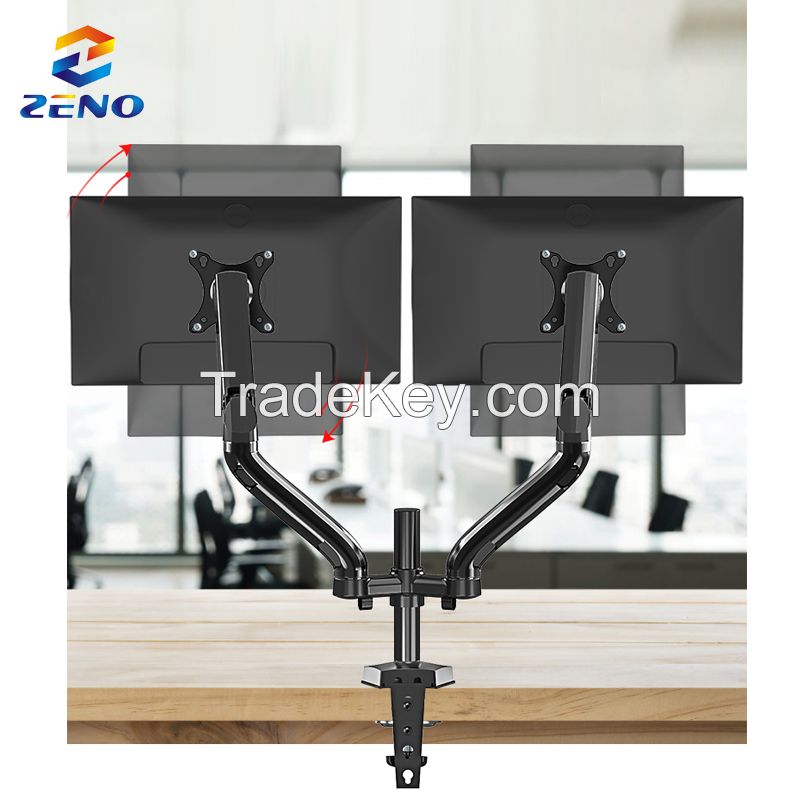 Ds90-2 Dual Monitor Arm Bracket Stand Riser Computer Desk Mount Double Arm For Monitor Computer Arm 2 Monitors 