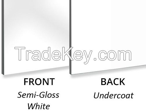Aluminum composite panel Semi-Gloss White/Under Coat FR Core