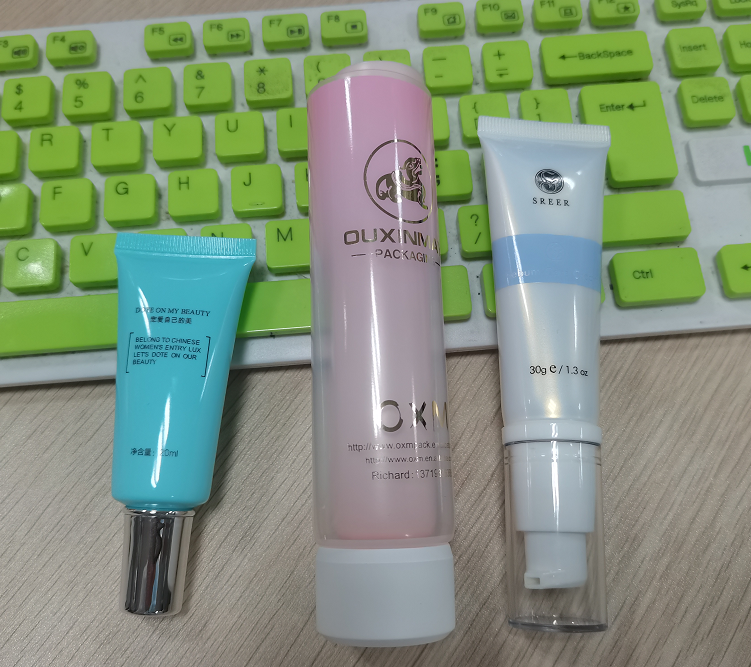 Empty cosmetic PE tube with Octagonal cap aluminum tube for skincare packaging