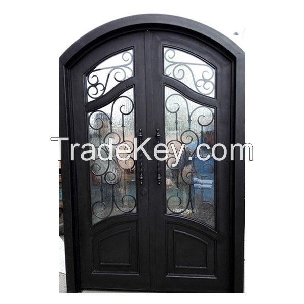 Wrought Iron Front Double Entry Doors Custom Made and Wholesale Hench Id1