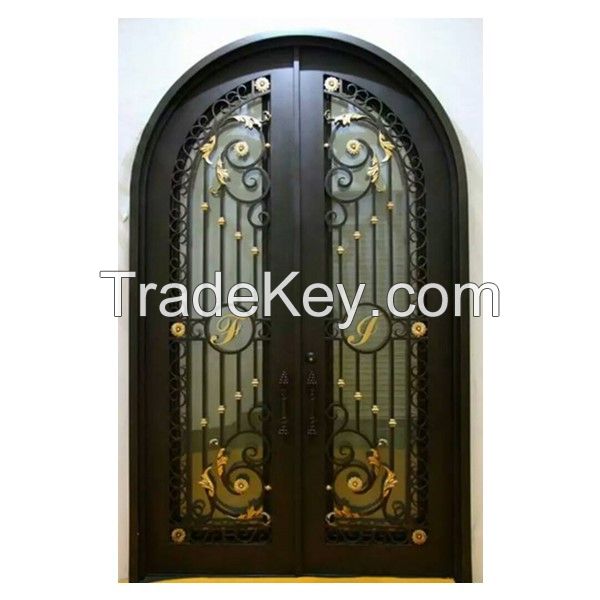 Wrought Iron Front Double Entry Doors Custom Made and Wholesale Hench Id2
