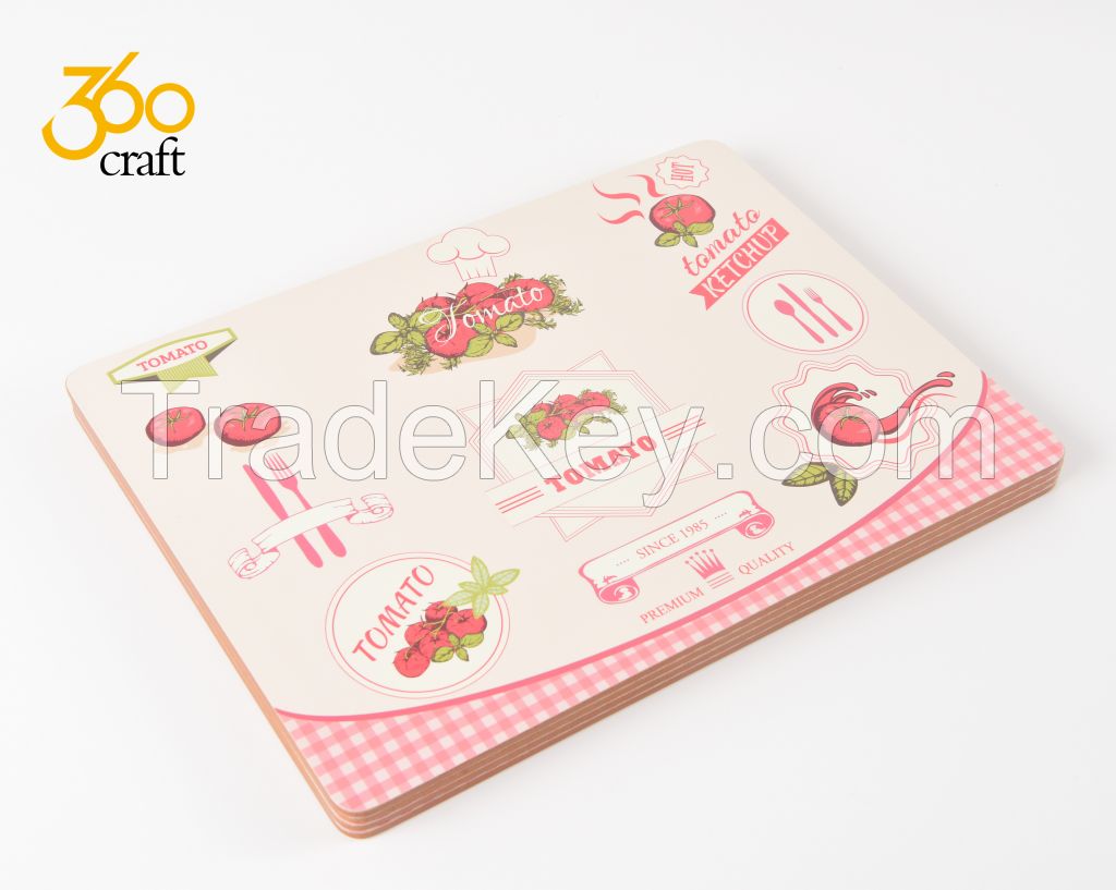 Home Decor Waterproof Sublimation Table Melamine Placemats Sets For Hotel Usage 