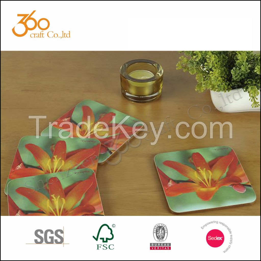 Wooden Waterproofing MDF Cork Placemats And Coasters/ Heating Resist Cork Placemats And Coasters 	