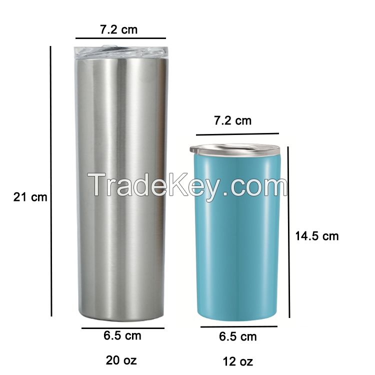 Wholesale 20oz Coffee Termos Cups Travel Beer Mug Slim Stainless Steel Tumbler with straw