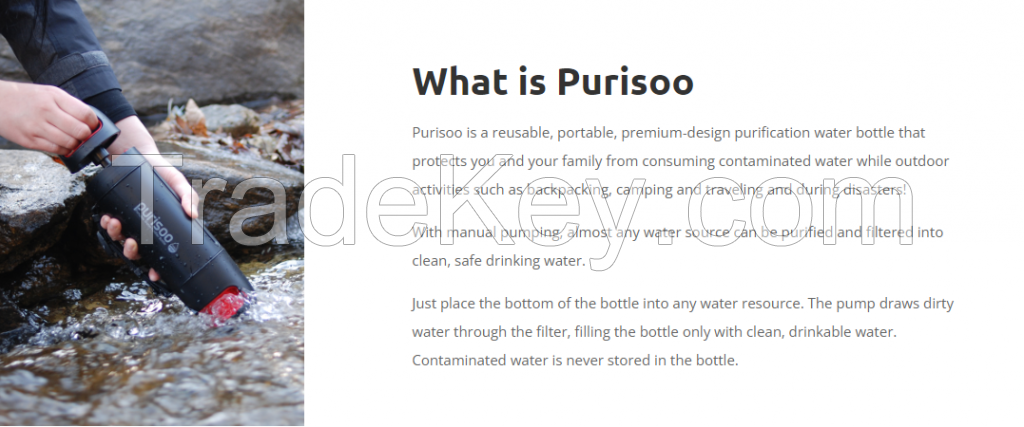 Portable water purifier bottle