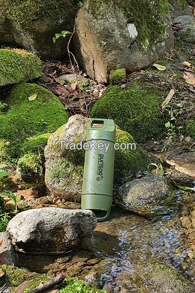 Portable water purifier bottle