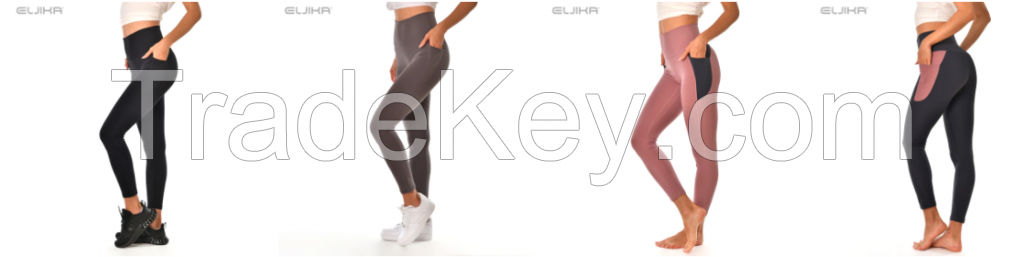 ELJIKA pocket-type 3D stereoscopic line leggings