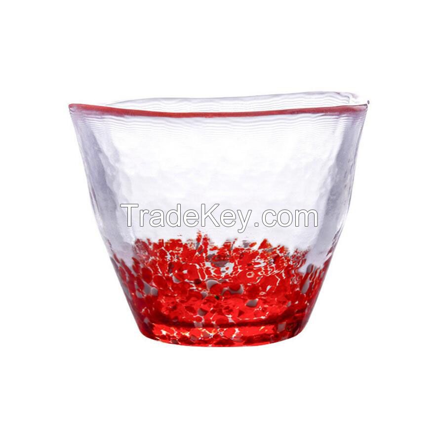 custom logo Japanese style colored glass drinking cup