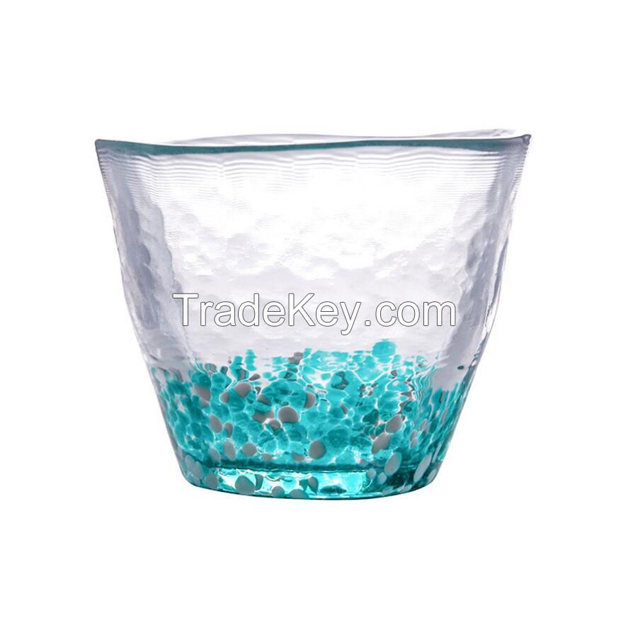 custom logo Japanese style colored glass drinking cup