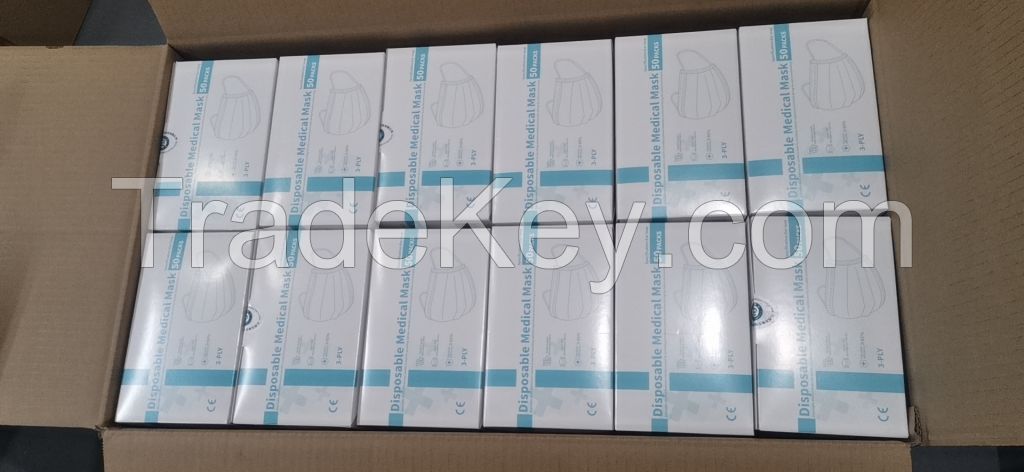 Disposable mask 3plys earloop, disposable medical face mask 17.5*9.5cm