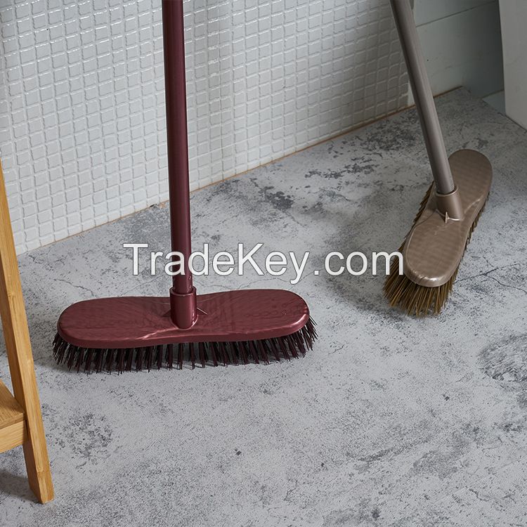 Home indoor floor broom with long stainless steel handle 
