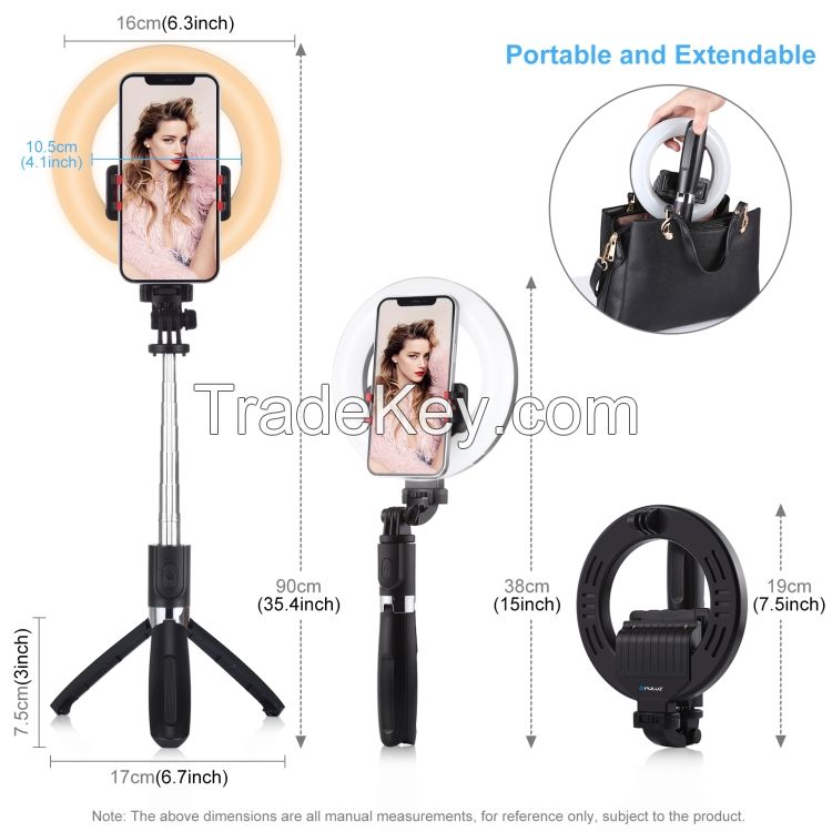 Ring Light with Stand and Phone Holder 6.3 Inch Selfie Ring Light with Tripod Stand