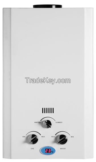 Flue type gas water heater with LCD display