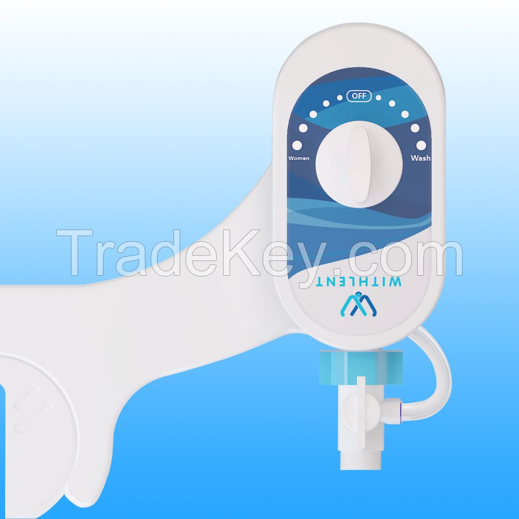 Self Cleaning Nozzle - Hot and Cold Fresh Water Spray Non-Electric Mechanical Bidet Toilet Attachment for Double Nozzle