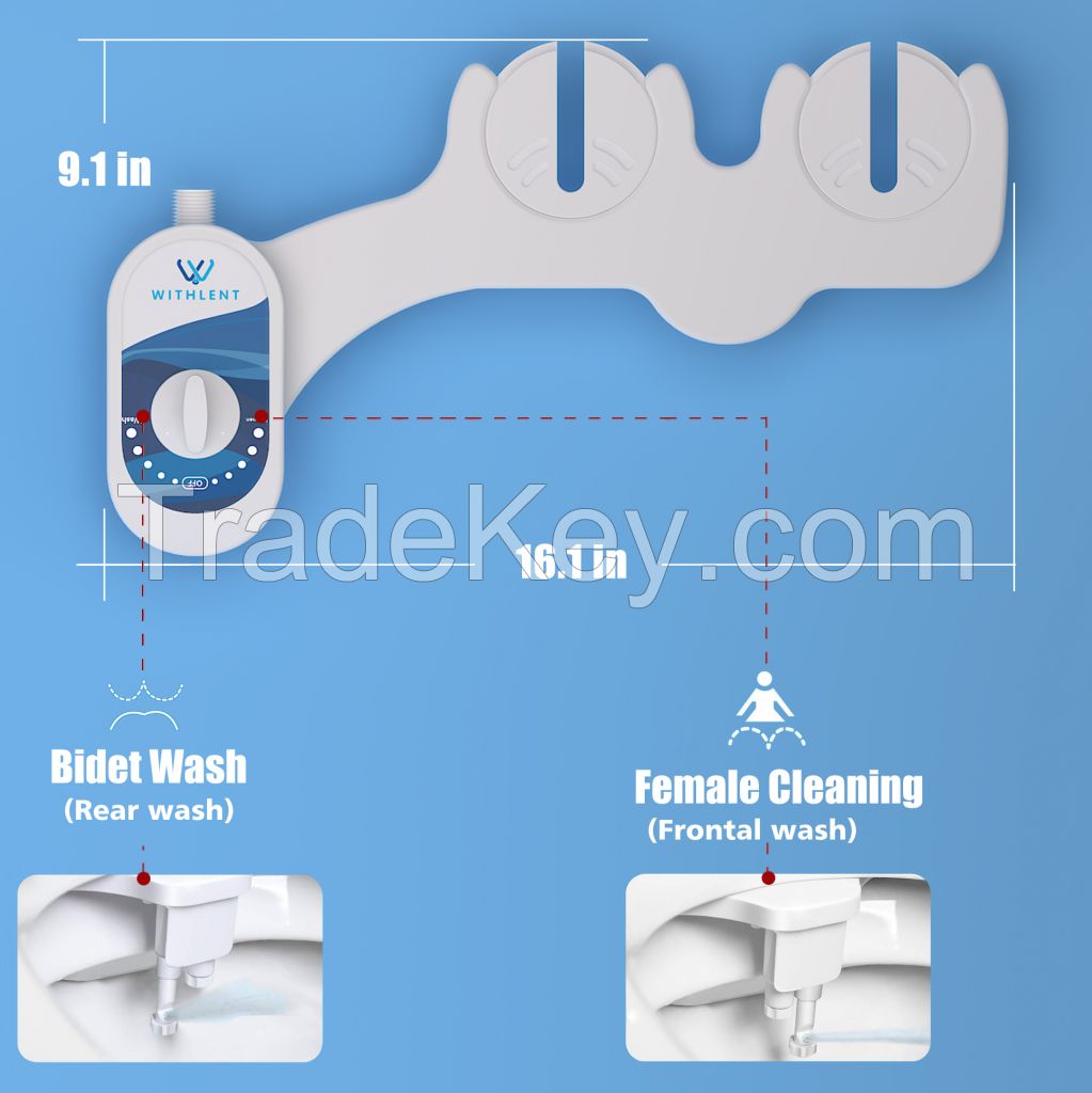 Bidet Toilet Accessories Water Spray Seat Toilet Attachment Self Cleaning Nozzle Fresh Water Non-Electric Mechanical