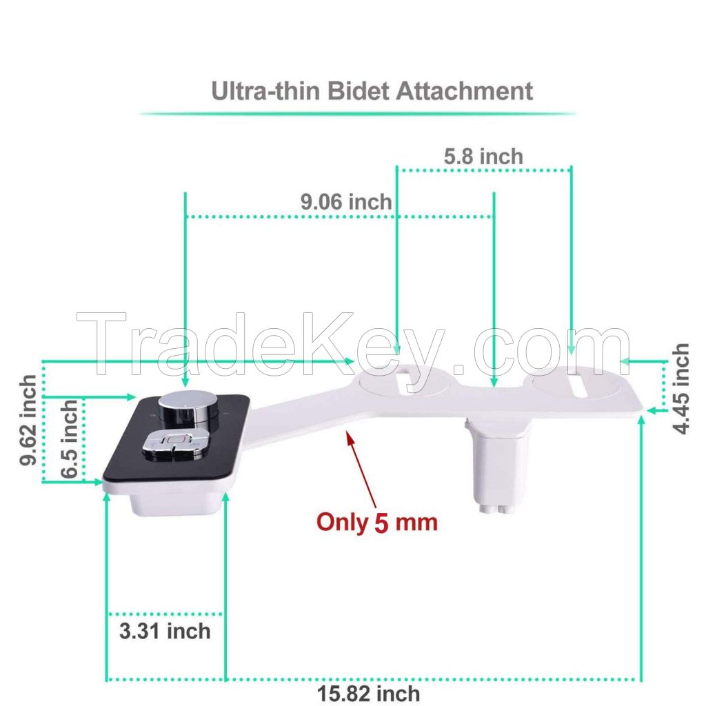 Bidet Toilet Seat Attachment Ultra Water Spray Non electric Bidet Self-cleaning Dual Nozzles Rear Wash Ass sprayer