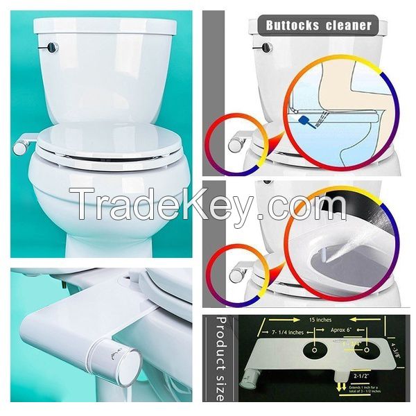 Luxury Toilet Seat Sprinkler Bidet Spray Cleaner with Adjustable Volume and Speed Water Spray Control