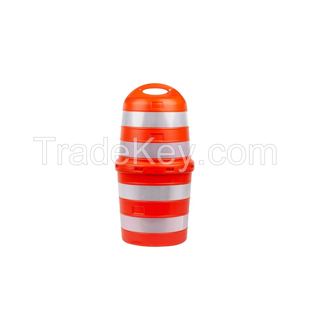 110cm Orange Plastic Road Barrel Reflective Traffic Barrier Orange Road Safety Barrel