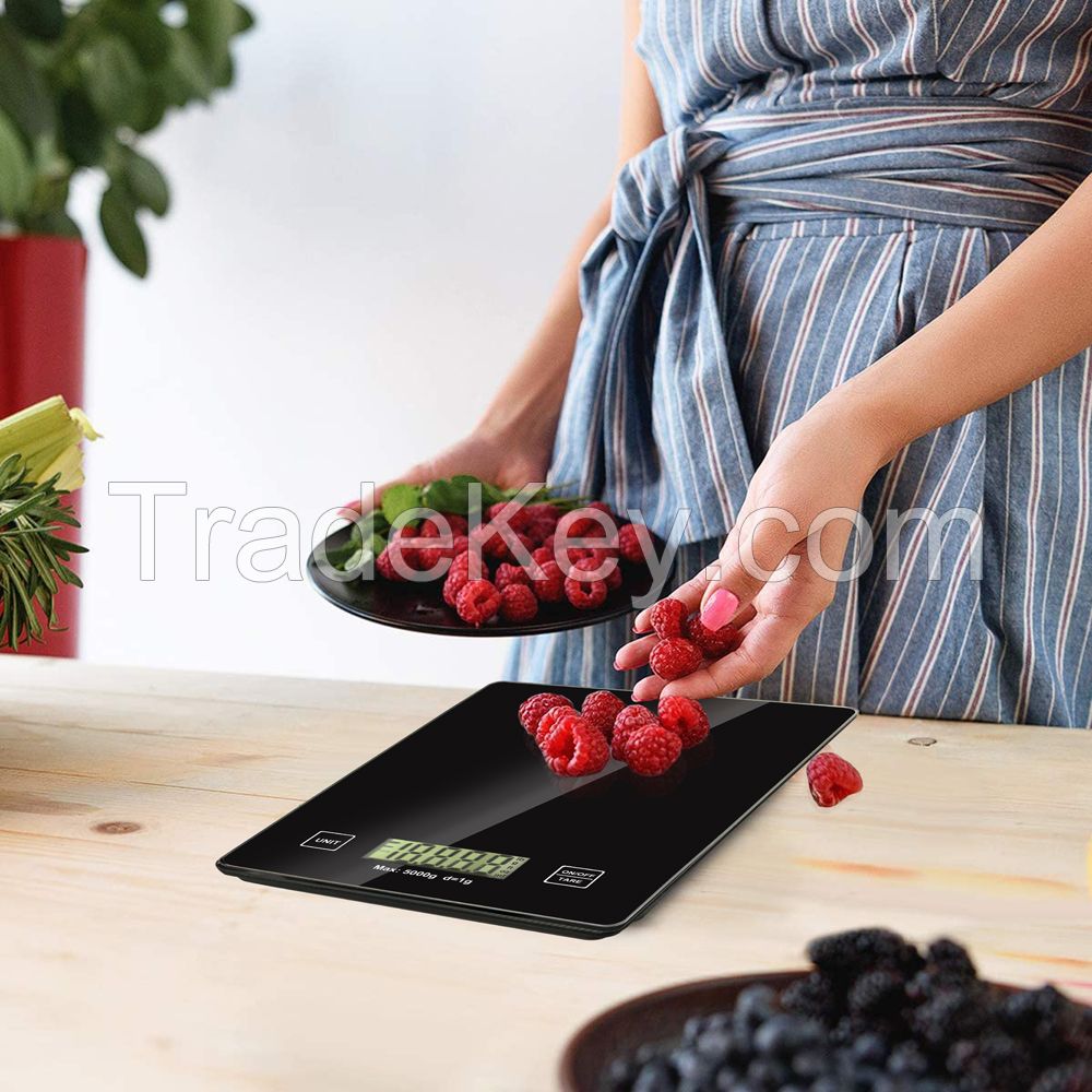 Electronic Food Scales Digital Glass Kitchen Scale for Food 5kg Diet Scale
