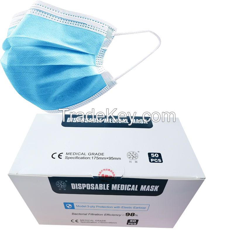 China Factory Diposable 3 ply face mask medical mask with CE 